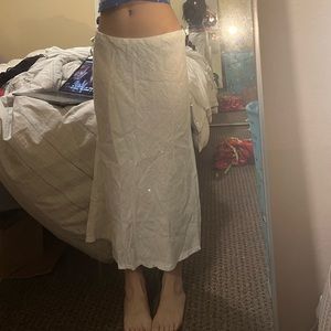 white linen maxi midi skirt vintage